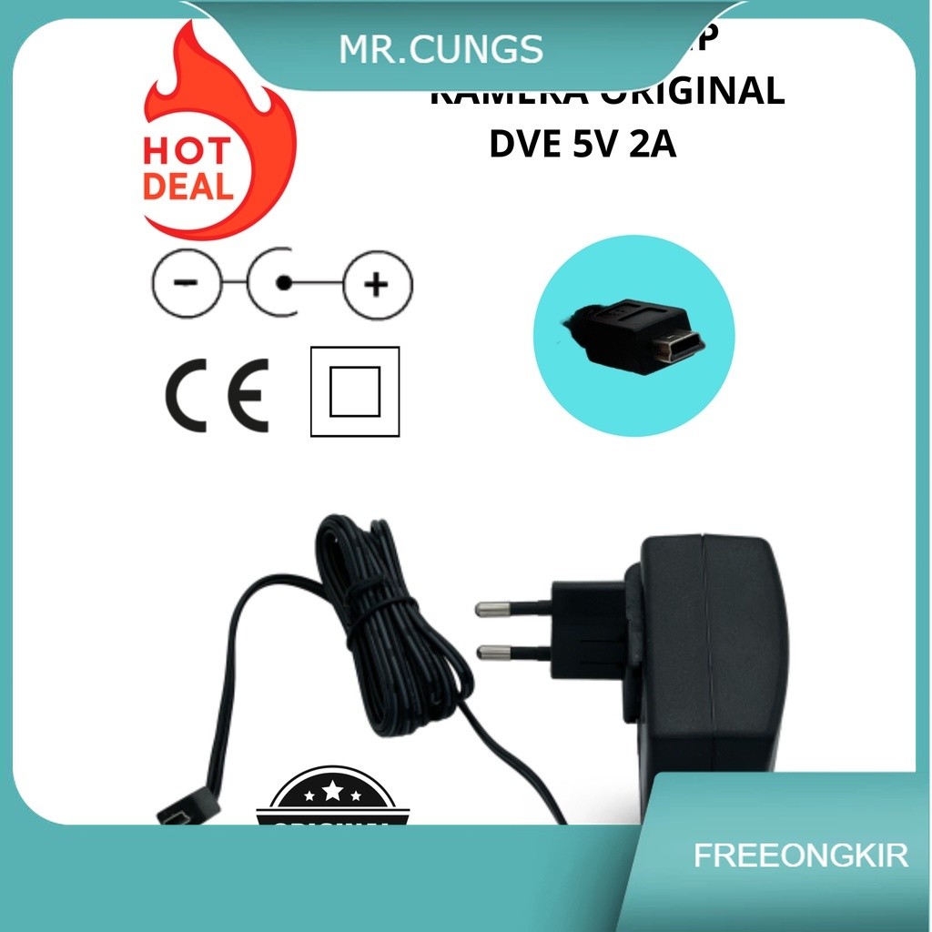 SWITCHING POWER ADAPTOR DVE ORIGINAL 5V 2A adaptor JACK MINI USB MUSIK BOX MP3 MP4 player