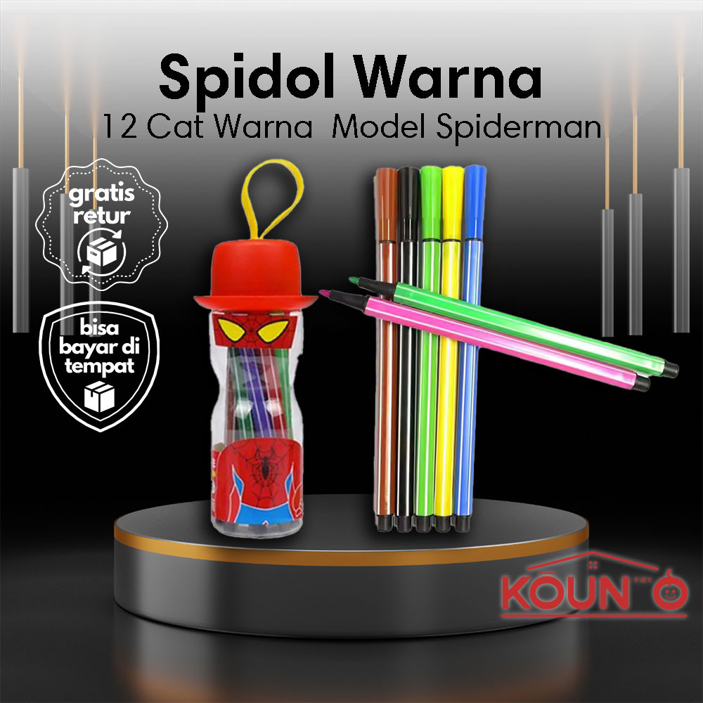 

Spidol Warna 12 PCS Spiderman Alat Gambar Anak Lucu Spidol Gambar Anak 12 Warna Spidol Kartun