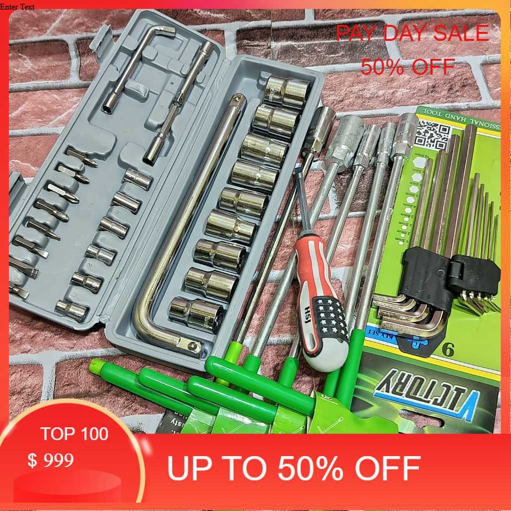PROMO PAKET KUNCI 1 SET LENGKAP KENMASTER / Kunci Shock Seck Set 27 Pcs + Kunci T Set 5 Pcs 8-10-12-