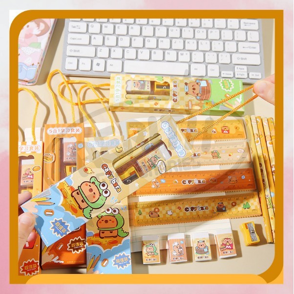 

AS 5in1 Pensil Set Alat Tulis Anak Lucu Dan Penghapus Untuk Tempat Pensil Buku Tulis Sekolah S-AT036