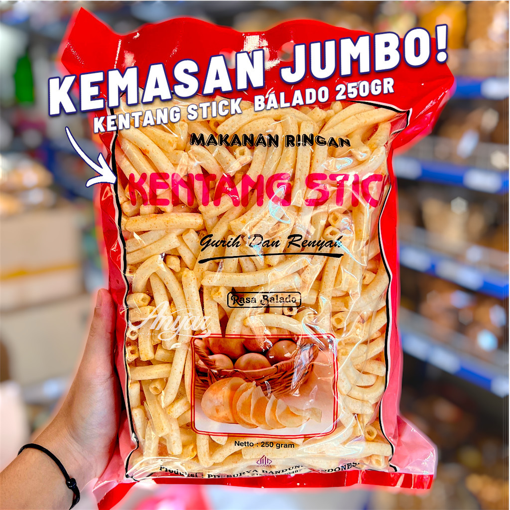 

Stick Kentang Kemasan JUMBO | Stik Kentang Balado / Keju / Bawang 250gr