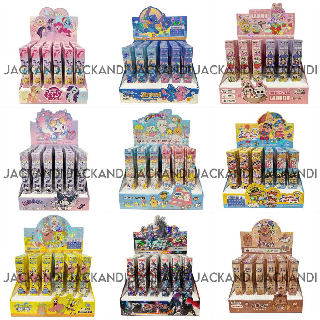 

GROSIR Paket Usaha Pulpen Anak Blind Box Kartun Set isi 36 pcs Surprise Pen