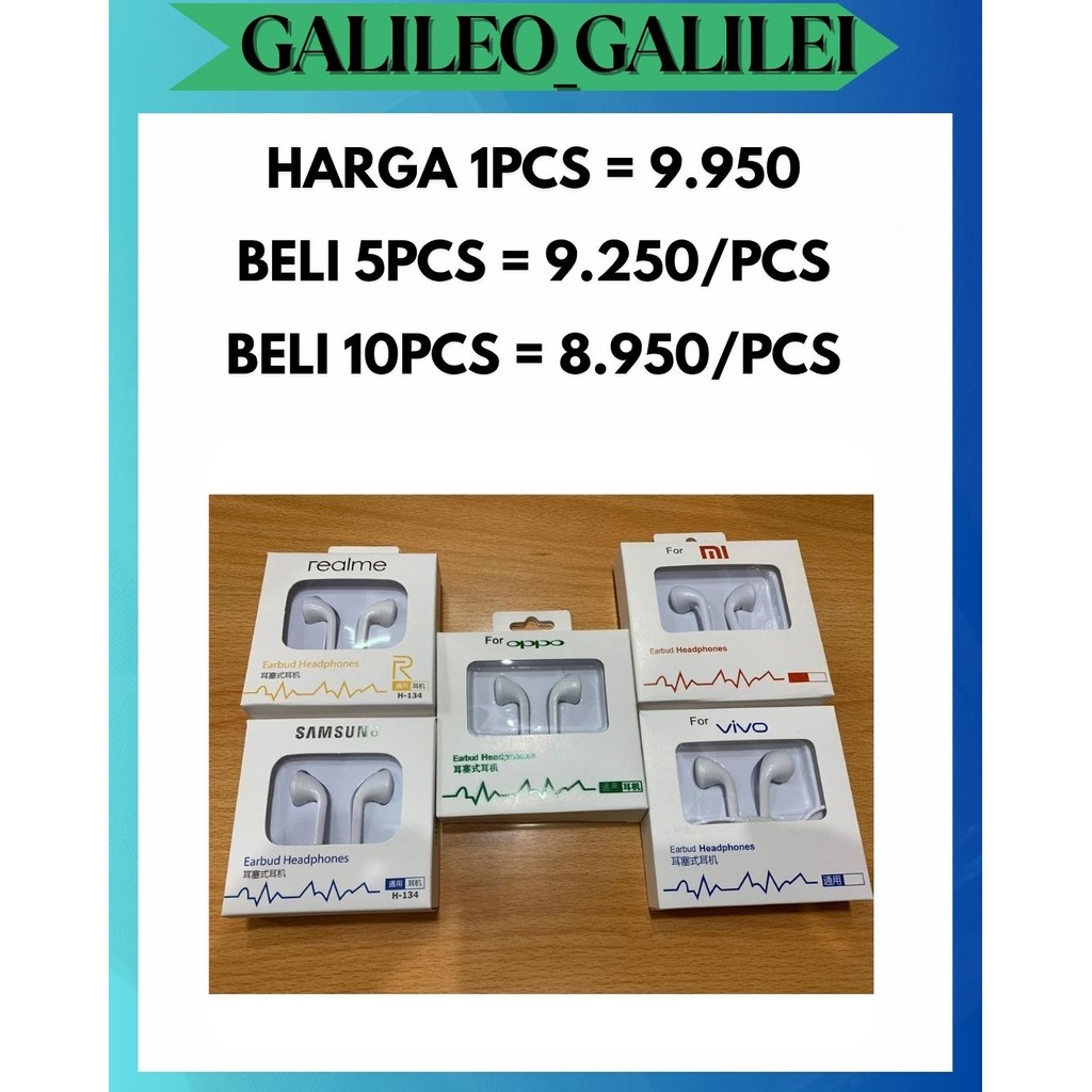 GW HANDSFREE EARPHONE HEADSET HF BRANDED MH133 MH130 MH-133 R9 PACKAGING BOX