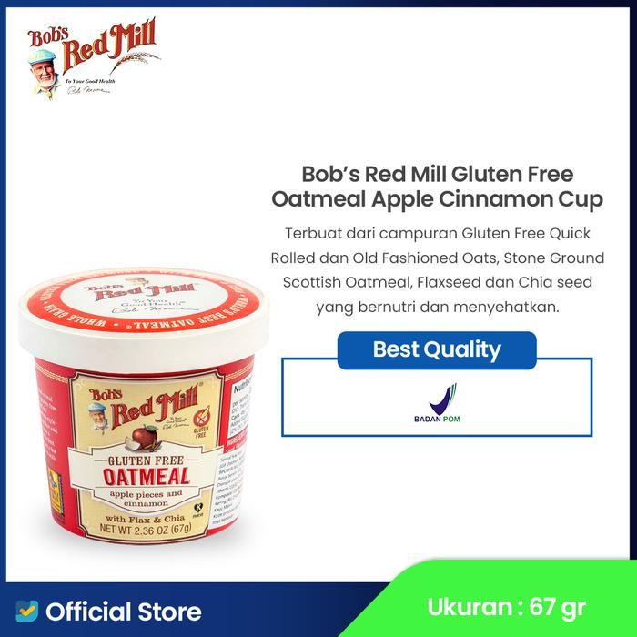 

BEST SELLER Bob’s Red Mill Gluten Free Oatmeal Apple Cinnamon Cup 67 gr - Exp Jauh