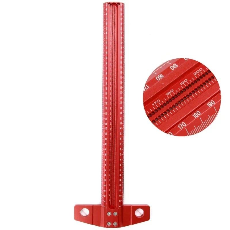 

Woodworking Scribe 400mm T-type Square Ruler Hole Scribing ruler Drawing Marking Gauge Crossed-out Measuring Carpenter Tools