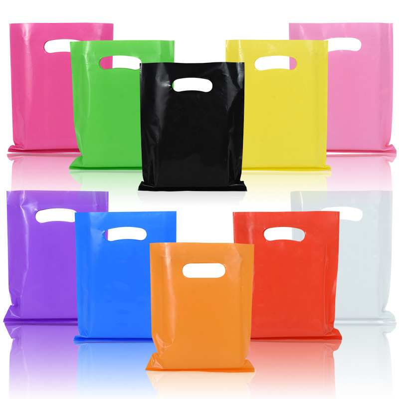 

10/20pcs Multicolor Plastic Handle Bags Wedding Birthday Party Candy Goodie Gift Packaging Bag Business Retail Bags with Handles