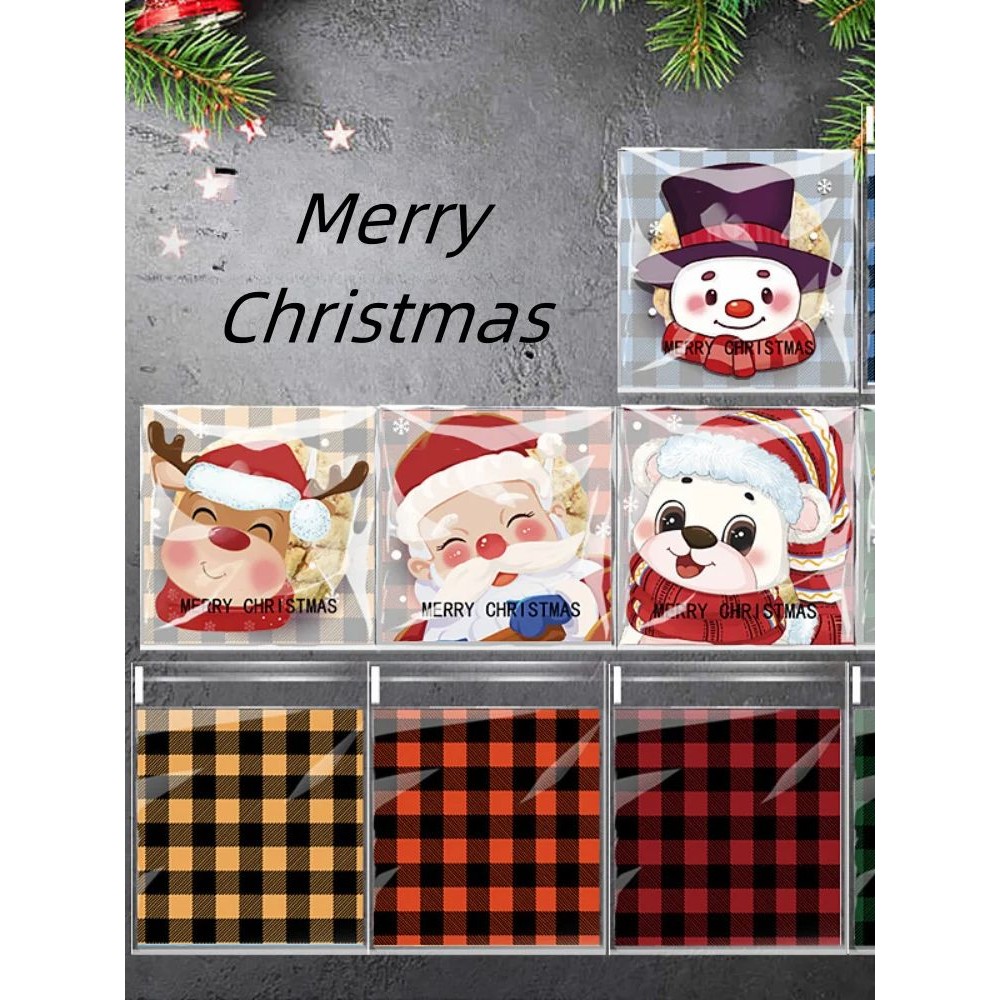 

100PCS Cookie Bags – Cute & Delicate Snowflake Treat Packaging, OPP Self-Adhesive Multi-Purpose Holiday Treat Bags