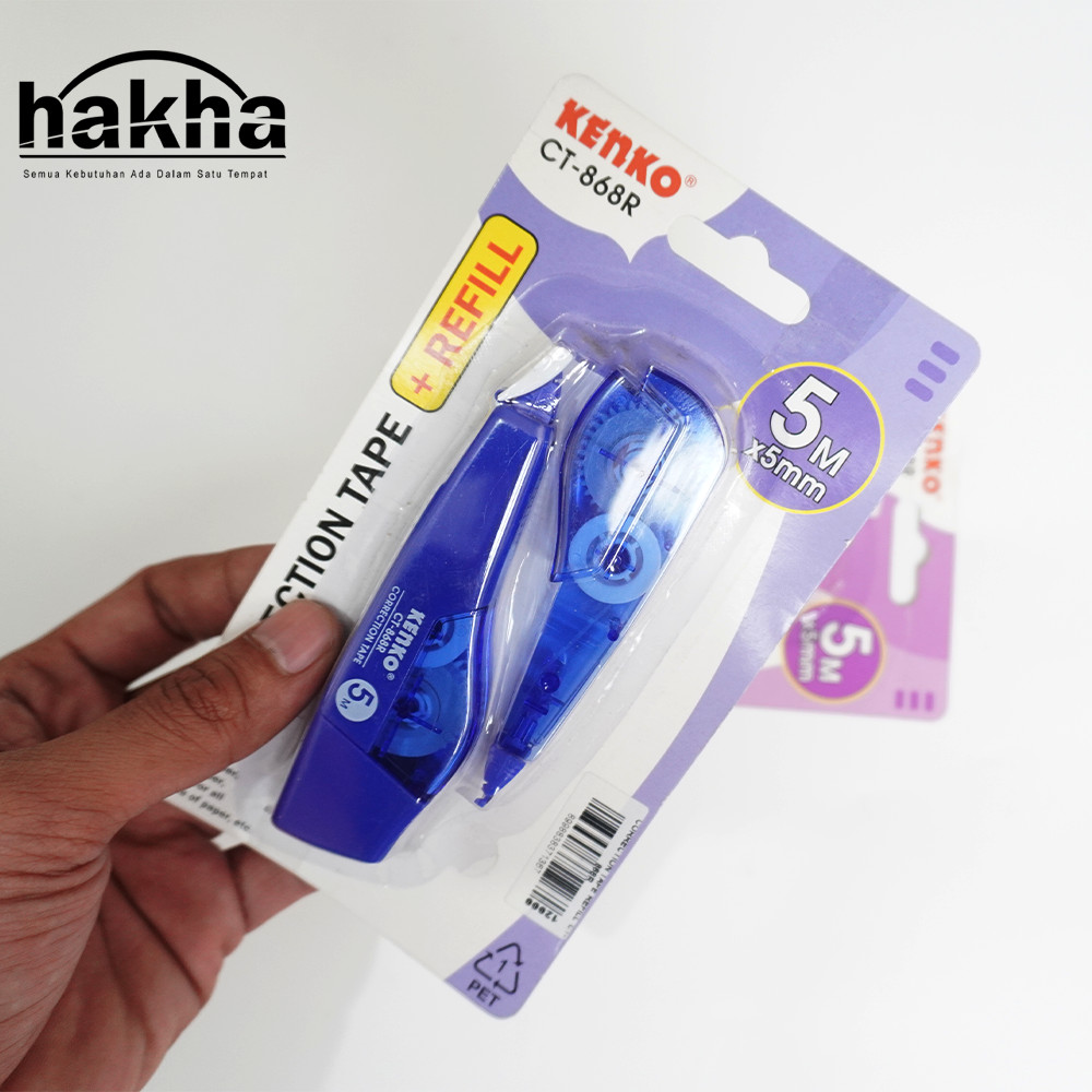 

Kenko Correction Tape CT-868R + Refill – Pita Koreksi Tipex Kertas 5m x 5mm