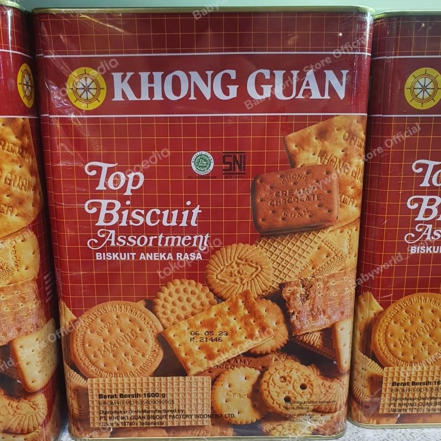 

Khong Guan Top Biscuit Assortment Tin Biscuit Aneka Rasa 1600gr / 1000gr / 650gr