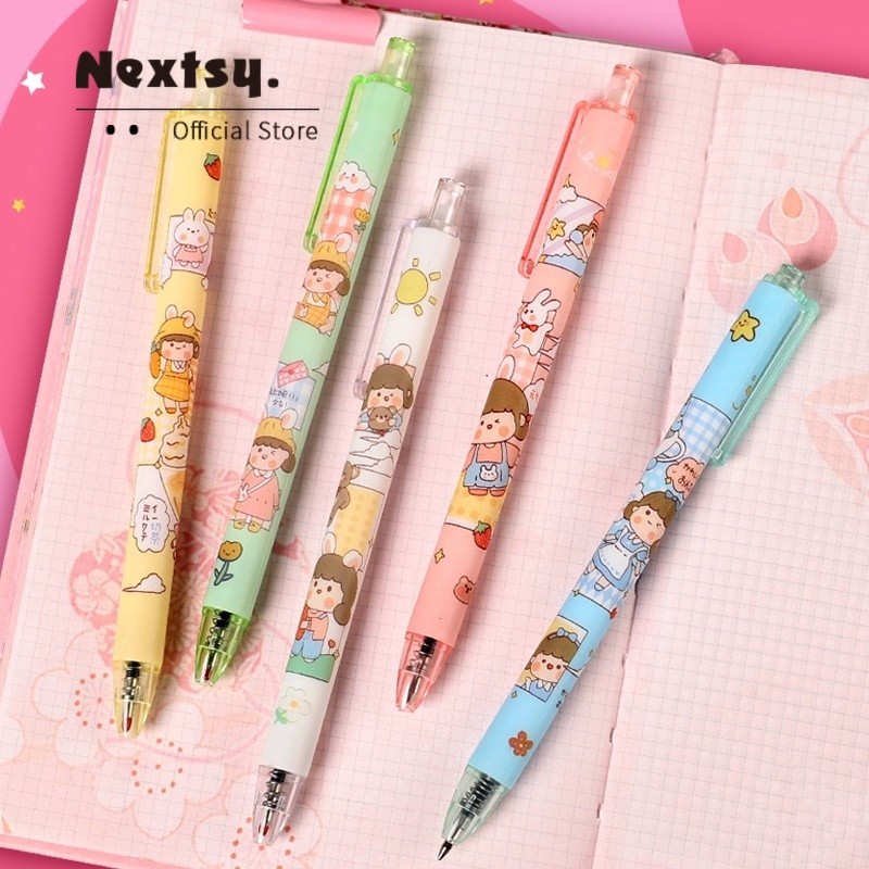 

Nextsy Pena gel tanda tangan kartun, pena gel mekanik hitam 0.5 mm