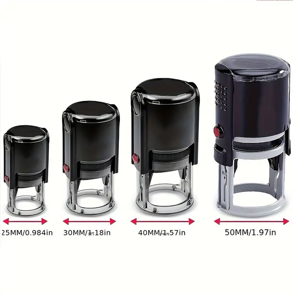 

Custom Text Self-Inking Stamp Personalized Address Stamp for DIY Office Business Card Seal 25/30/40/50mm Round Design Handicraft