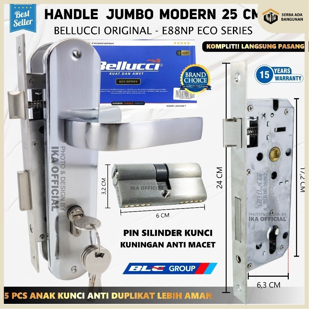 SAB Kunci Pintu Besar Bellucci E88 NP Handle Pintu Bellucci ECO SERIES / Kunci Bellucci tiger NP / K