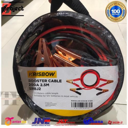 KRISBOW kabel jumper aki 2,5 Mtr 200A / kabel jumper aki krisbow 200A