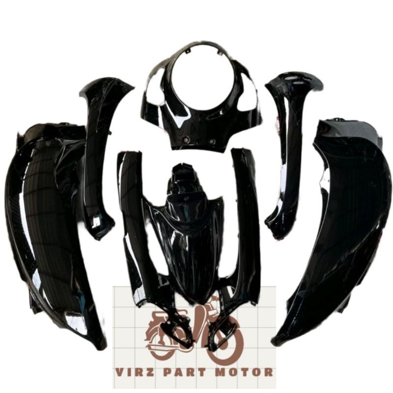 Body Halus Full Sett Honda Scoopy Fi New Bahan Original Repaint K2f Warna Hitam 2020-2024