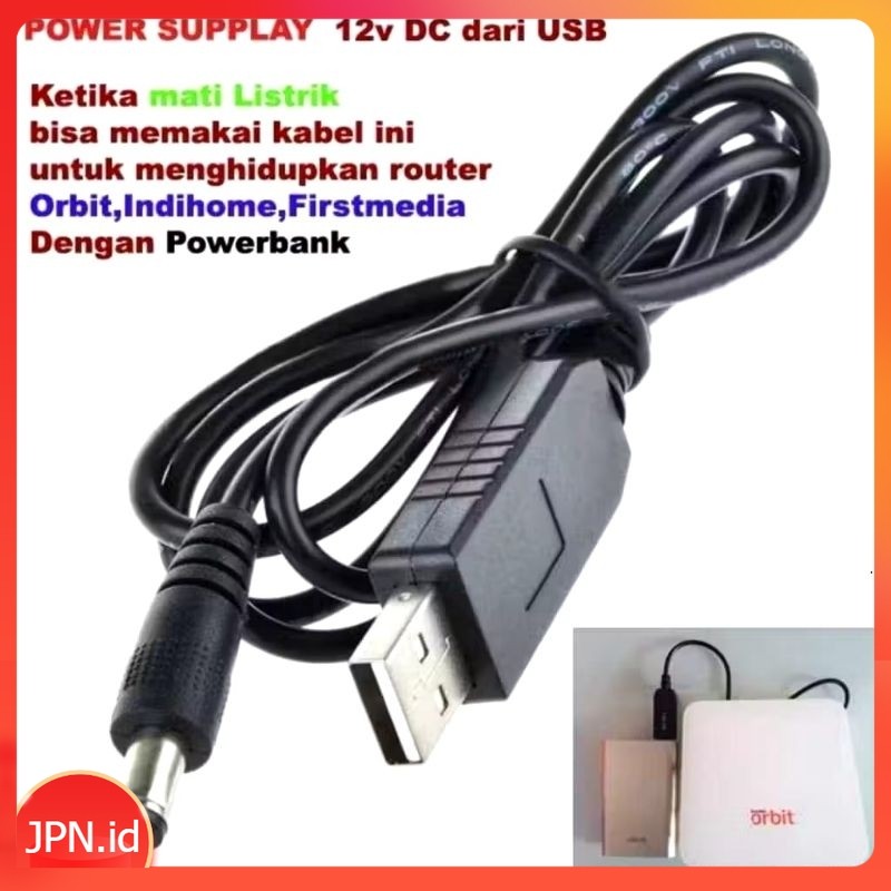 Kabel USB Powerbank Step Up 5V To 12V Modem Router Orbit Star 2 Orbit Max Orbit A1 Orbit Pro Jack- J