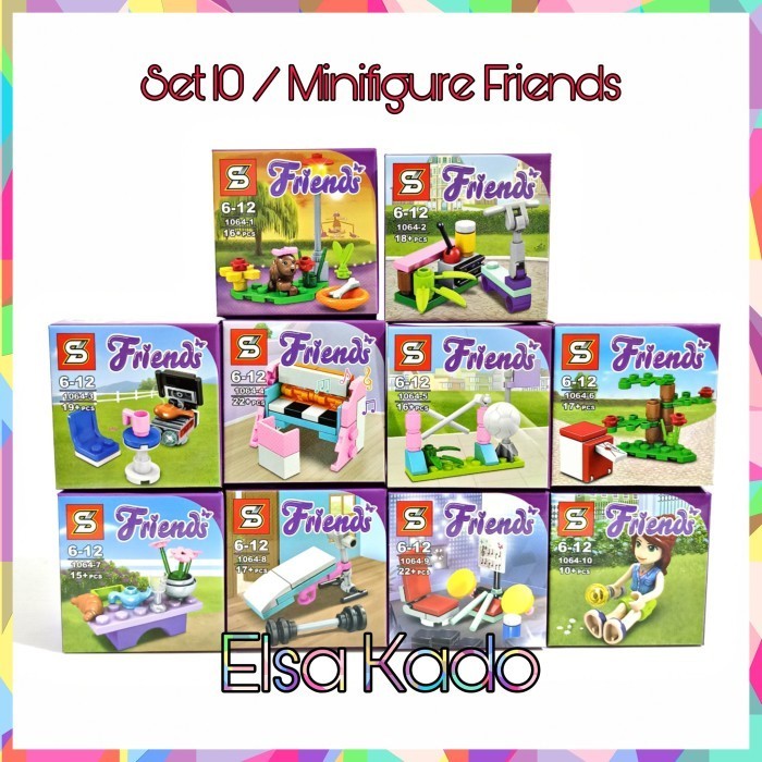 Mainan friends minifigure brick dlp 9062 Set 8