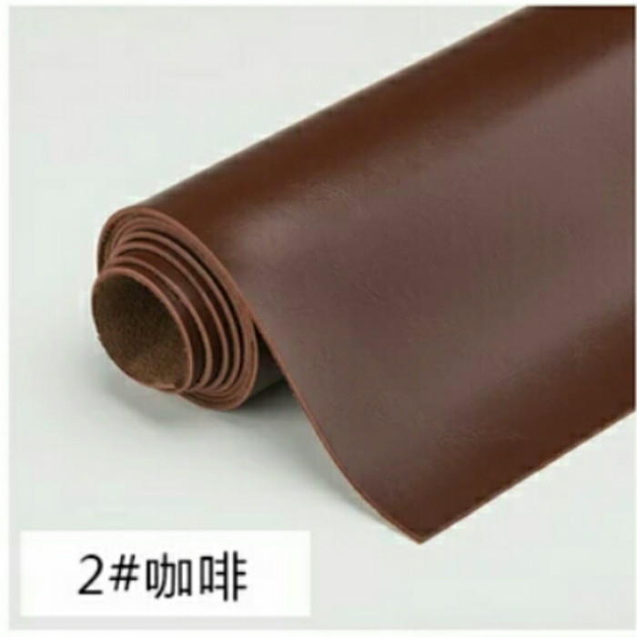 [S3TYA_SHOP] Bahan kulit sintetis tebal MD PELANGI coklat tua 50x137cm, tebal 2mm