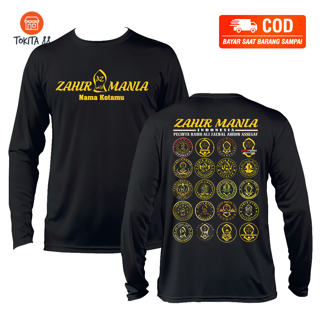 Kaos ZAHIR MANIA CUSTOM NAMA KOTA Kaos Dakwah Kaos Pecinta Sholawat Kaos Az Zahir Kaos Distro Pria K