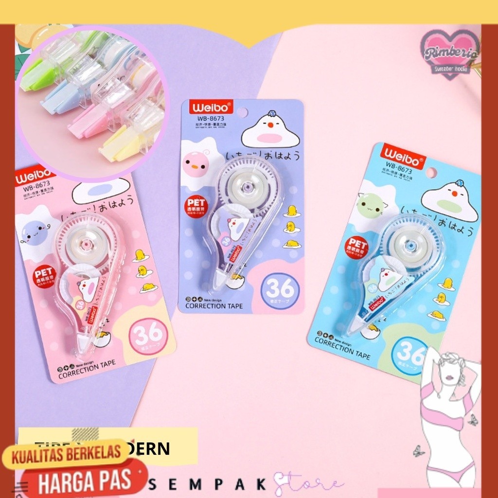 

SS Correction Tape Students Stationary School Supplies 8M Multiple Color Tipe-x Karakter Lucu Penghapus PenaTip-ex Kertas Mini