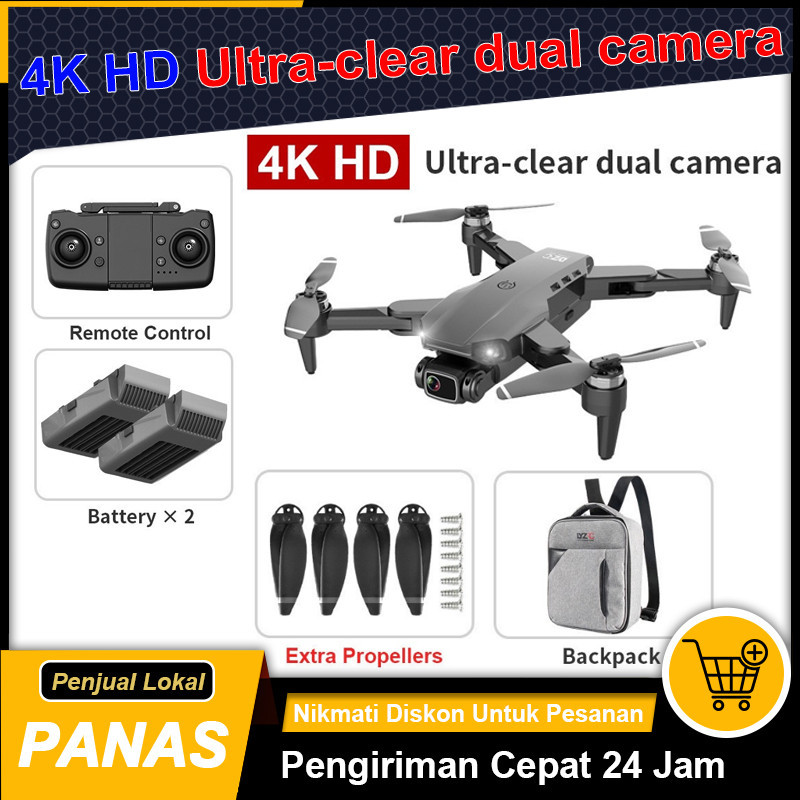 L900 PRO Drone GPS 4K HD Dual Camera Dual Baterai RC Distance 1200M - BONUS BACKPACK