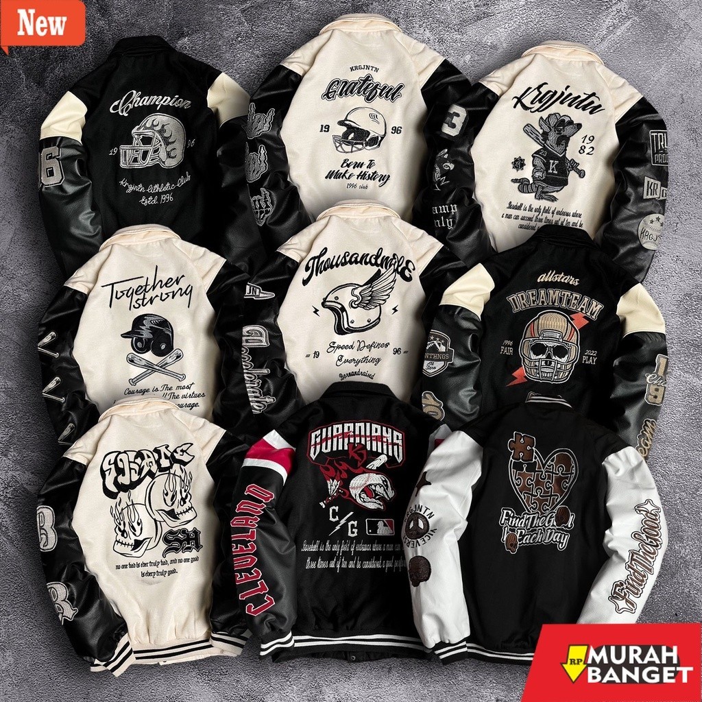 jaket kulit pria garut " VOLUME 1 " VARSITY JACKET / JACKET BASEBALL