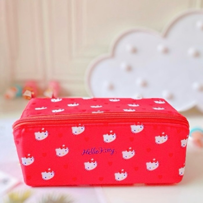 

TERLARIS! kawaii sanrio pencil box make up bag kotak pensil tas make up kuromi - Kitty