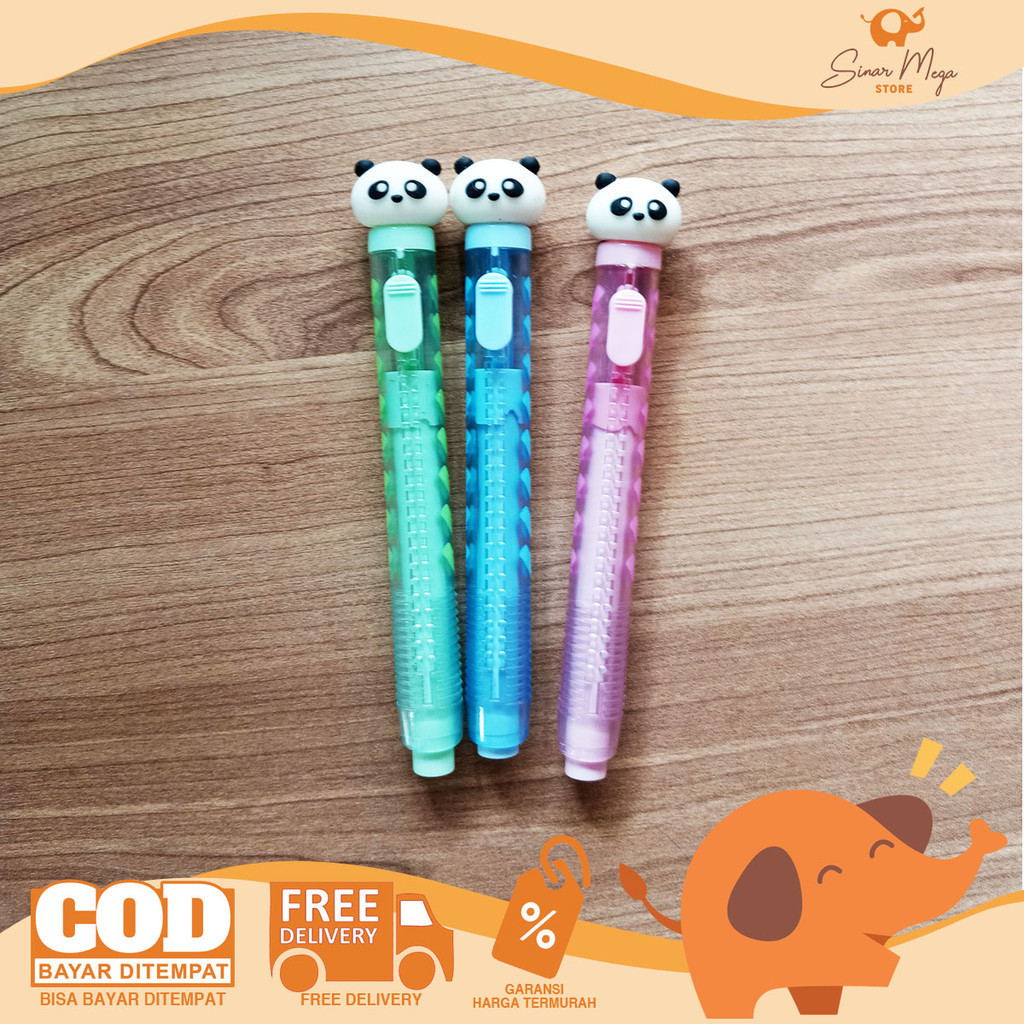 

Fancy Penghapus Mekanik Panda WB-3451 Slide Eraser Panjang Karakter Unik