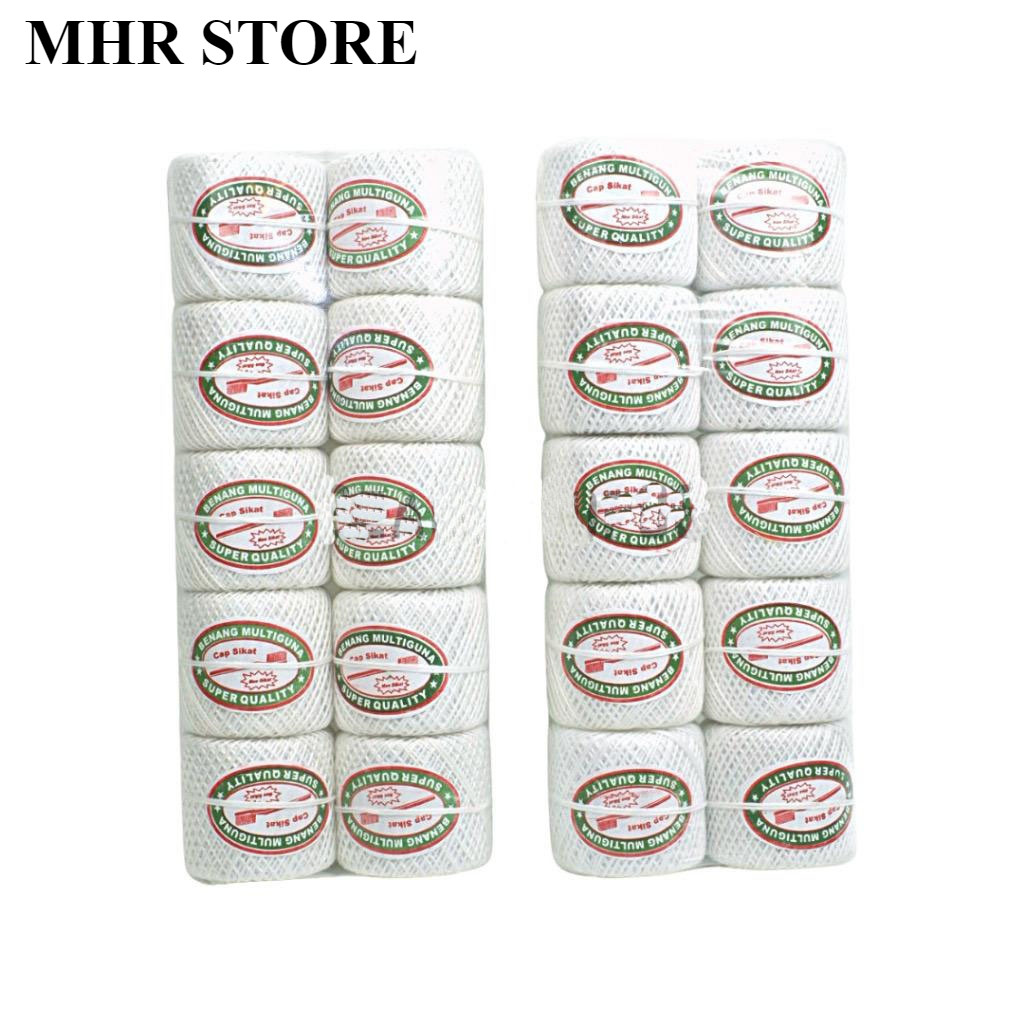 Benang Kasur Putih Cap Sikat gigi 1 PACK ISI 10pcs / Tali Rami Gulung