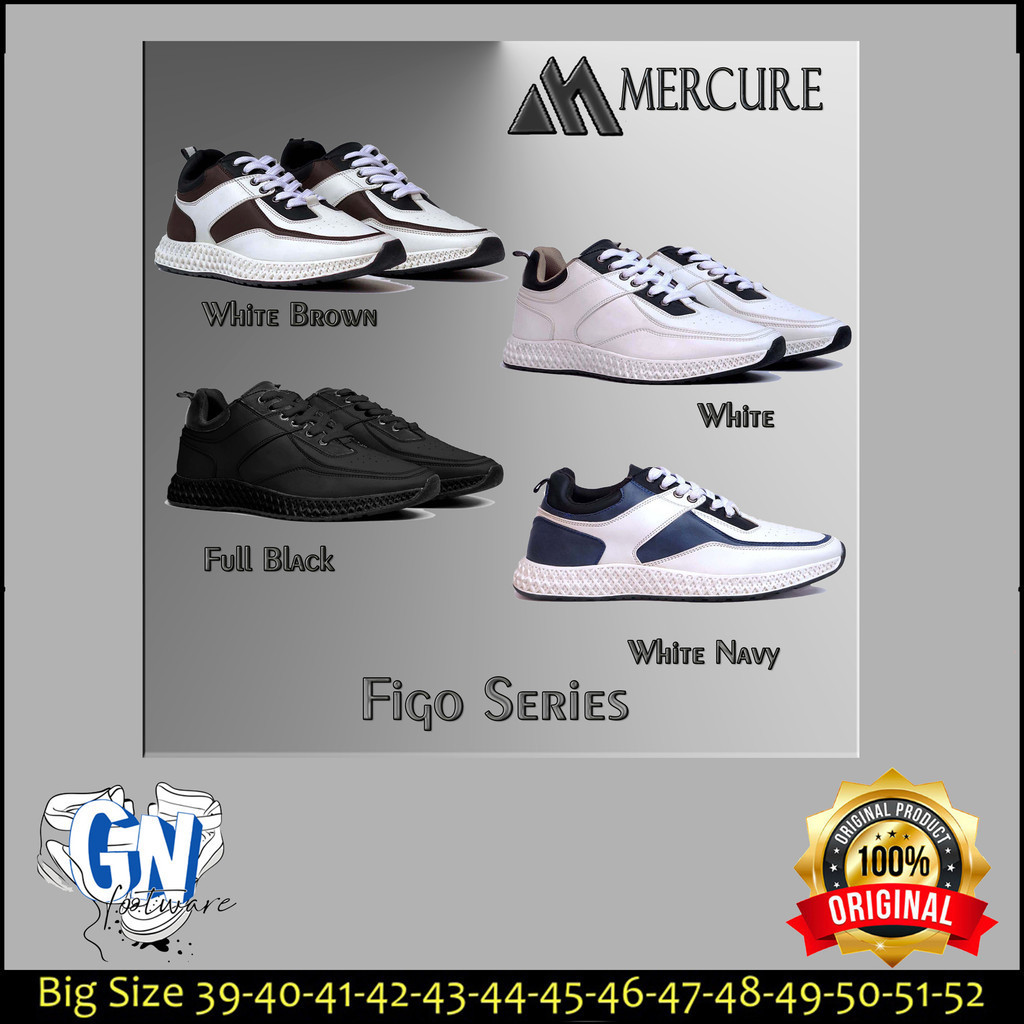 Sepatu Olahraga Pria Ukuran Besar Big Size 44 45 46 47 48 49 50 Mercure Figo Running Sneakers Jumbo