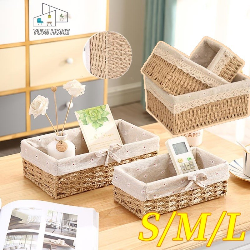 Keranjang Rotan Penyimpanan Box/ /Kotak Keranjang Serbaguna Rotan / Storage Basket/Penyimpanan Kosme