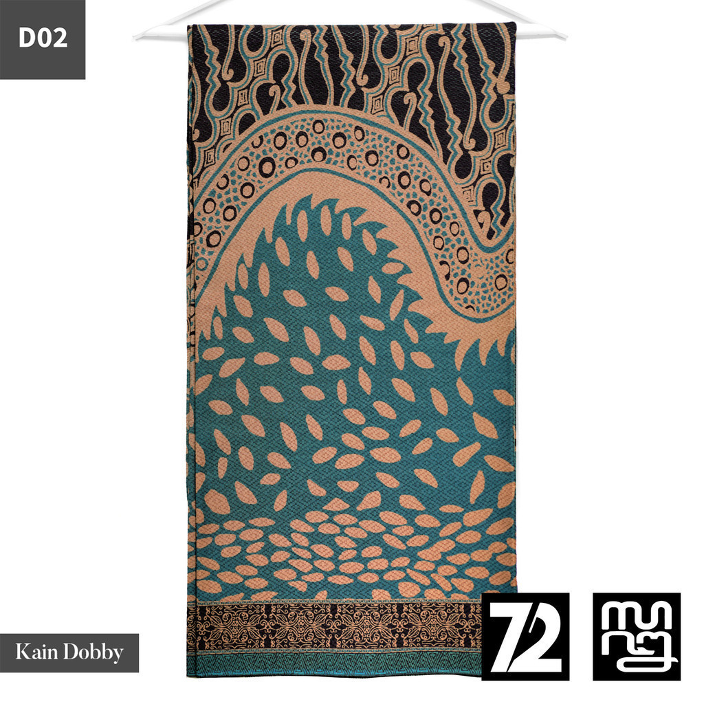 KAIN BATIK PREMIUM Bahan Dobby Dobi Dobbi Dolbi Motif Parang Rumput Samudra Warna Tosca Hitam 724918