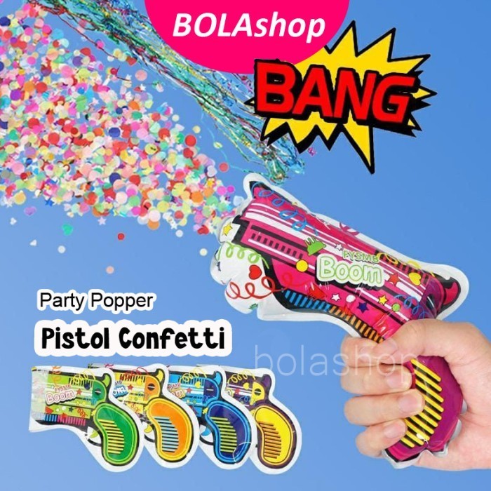 Balon Pistol Confetti Dekorasi Pesta Ulang Tahun Konfetti Party Popper - Pistol Confetti