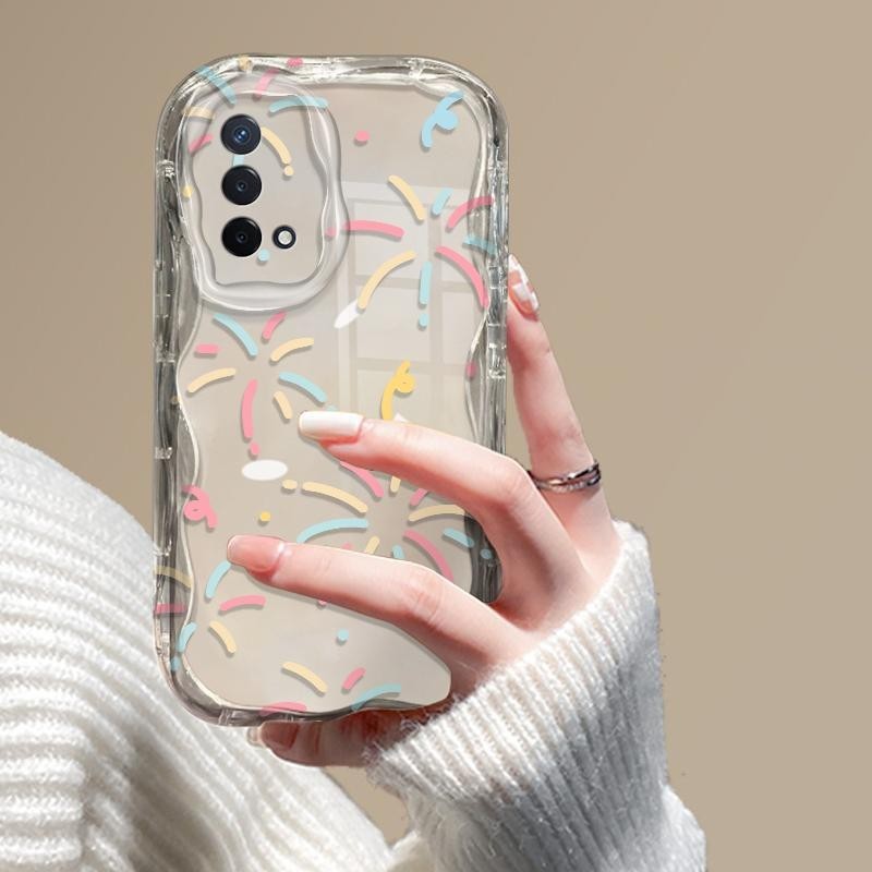 Diterapkan untuk OPPO A93 Casing Ponsel Krim  Warna-warni Transparan