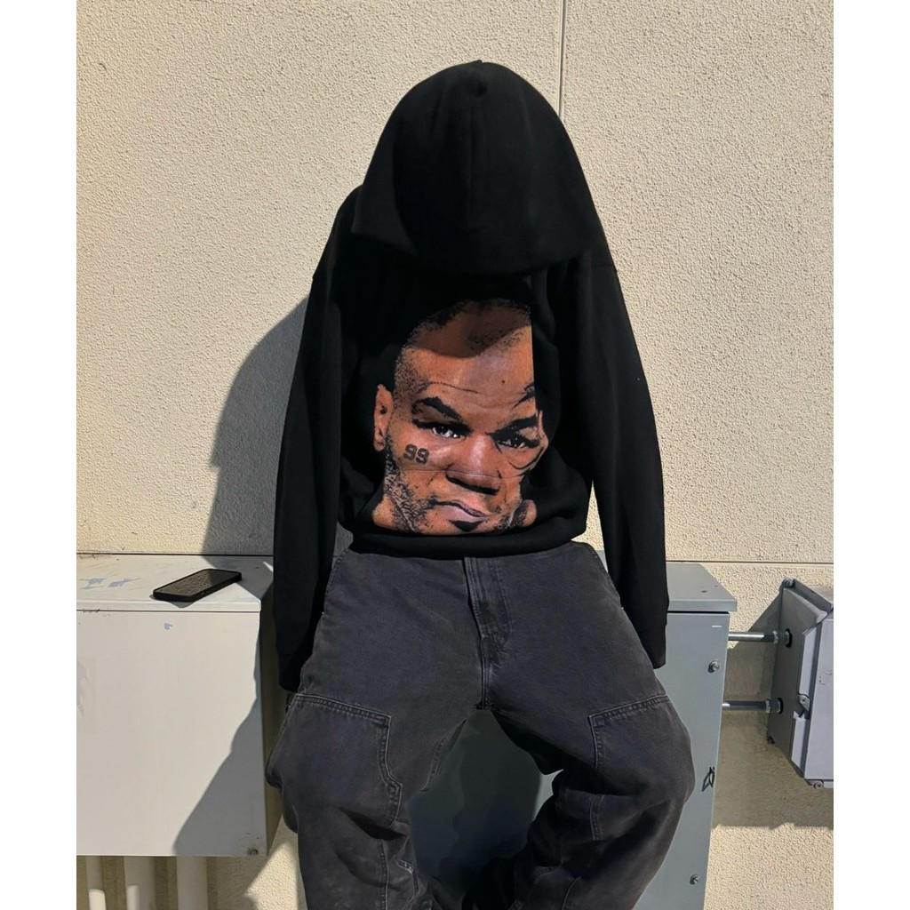 New TYSON Oversized Hoodie Streetwear Y2k Hip Hop Graphic Print Hoodie Sweatshirt Mens Rock Gothic P