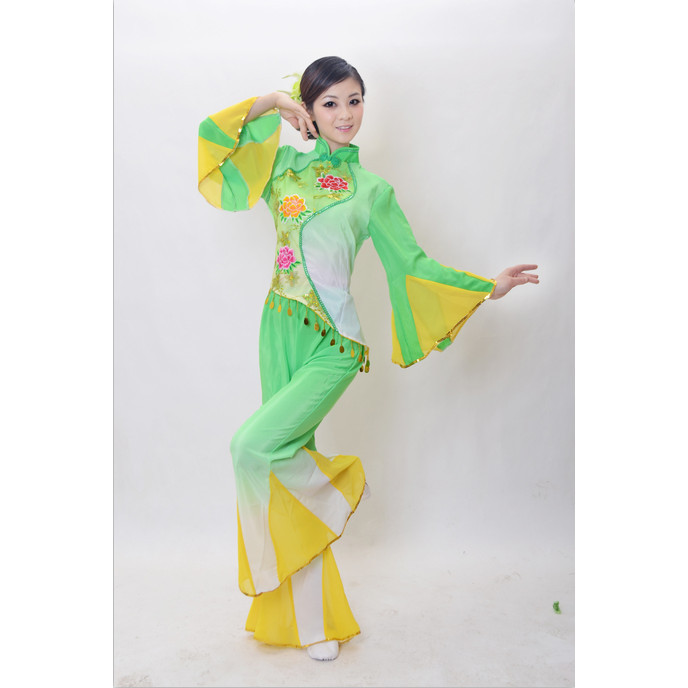New Ethnic Yangko Costume Dance Waist Drum Costume Fan Dance Ethnic Dance Costume Performance Costum