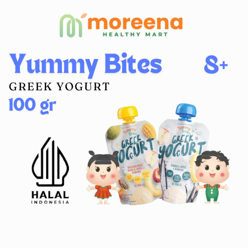 

YUMMY BITES GREEK YOGURT VANILLA,MANGO, APPLE , AND BANANA - 100gr