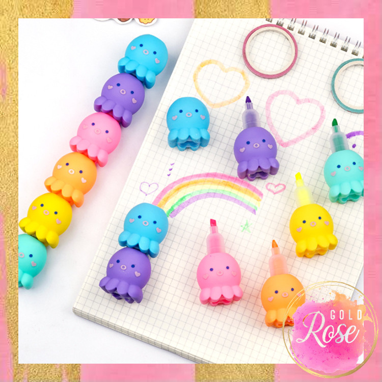 

ℛ - S6295 Set Stabilo Pastel Lucu / Highlighter Tumpuk 1 Set