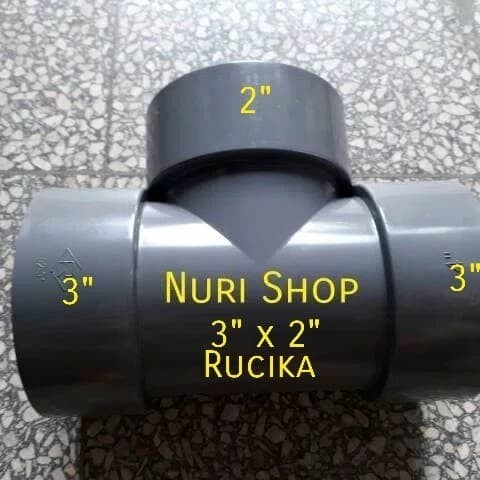 RUCIKA TEE REDUCER 3" x 2" RUCIKA D/ T/ SAMBUNGAN PIPA PVC 3 x 2 RUCIKA