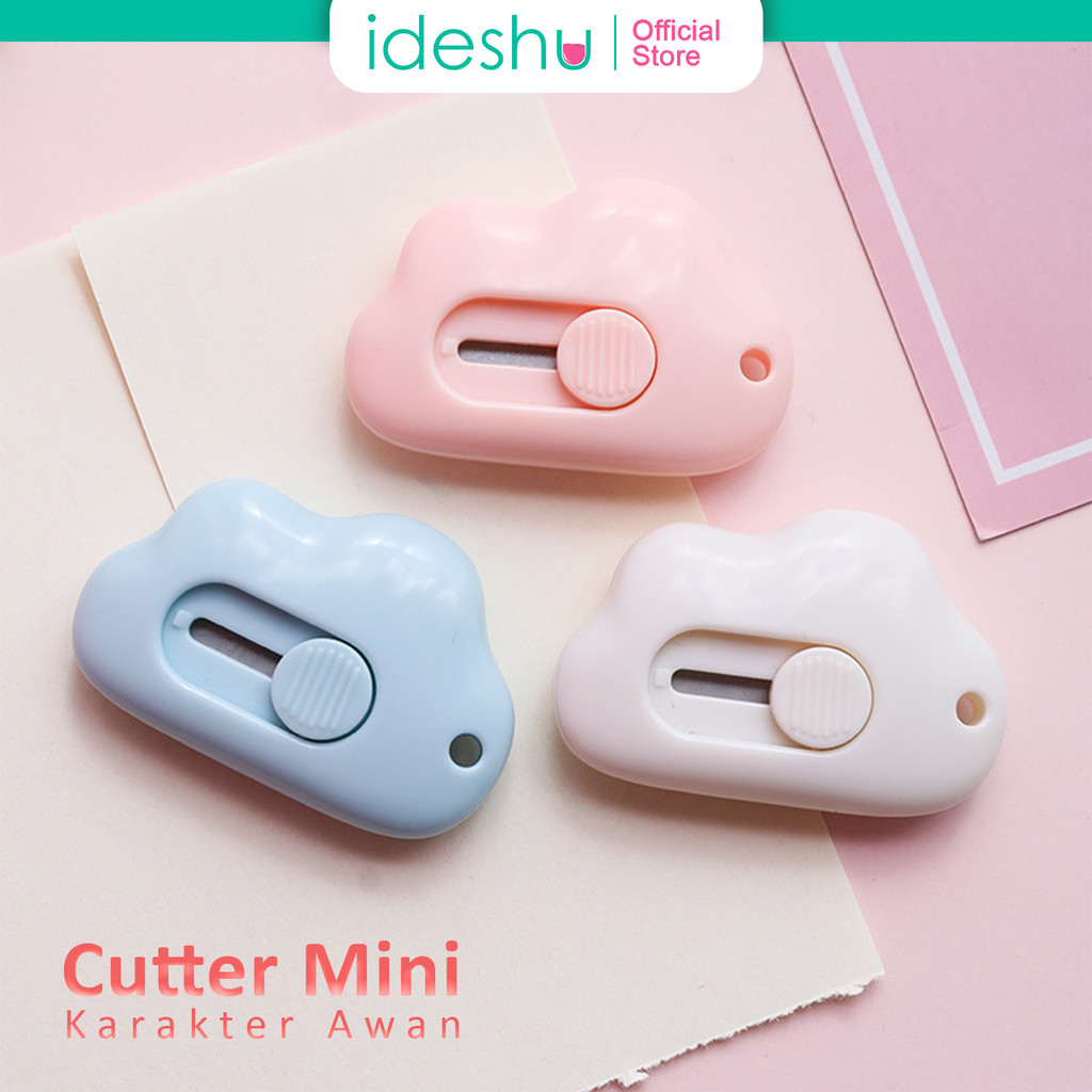 

Cutter Sekolah Pisau Pemotong Kertas Cutter Mini Portable Karakter Awan
