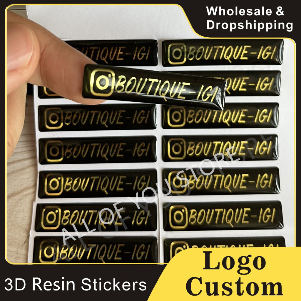 

Custom Dome Epoxy Resin Stickers Gold3D Crystal DIY Transparent Label Car Logo Brand Personalized Vinyl self-adhesive waterproof