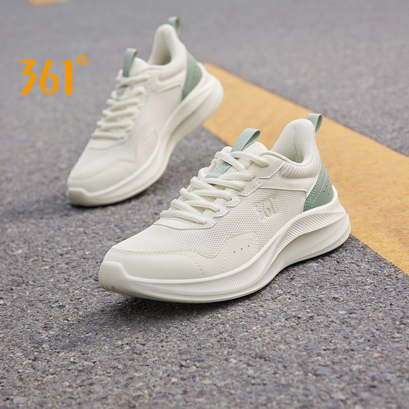 361 Degrees Running Shoes Women Spring Jogging Cushioning Breathable Stable Wear-resistant Rebound F