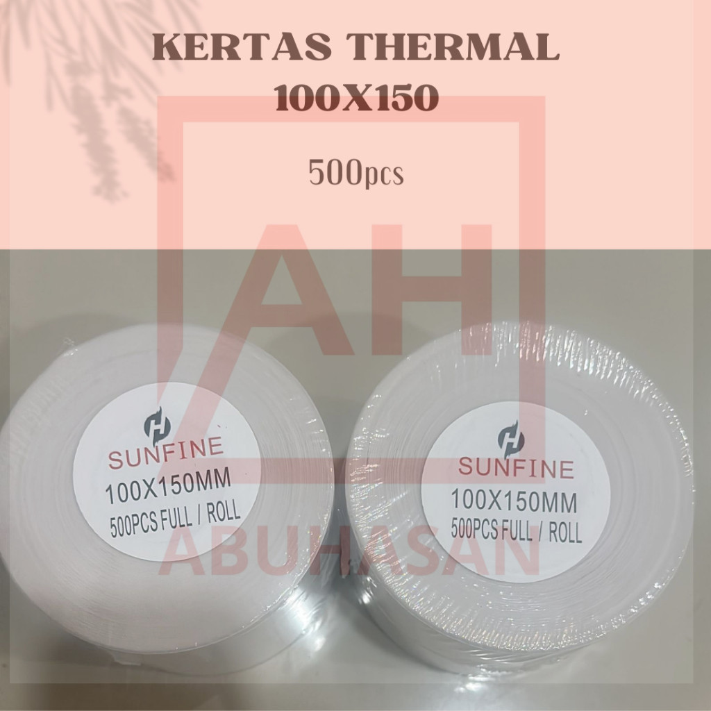 

kertas lebel thermal ukuran 100x150 500pcs I stiker paket I kertas termal putih I kertas thermal I stiker thermal I