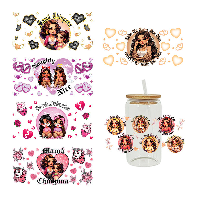 

Return to school UV DTF Transfer Happy Juice Printed Sticker For The 16oz Libbey Glasses Wraps Bottles D15775