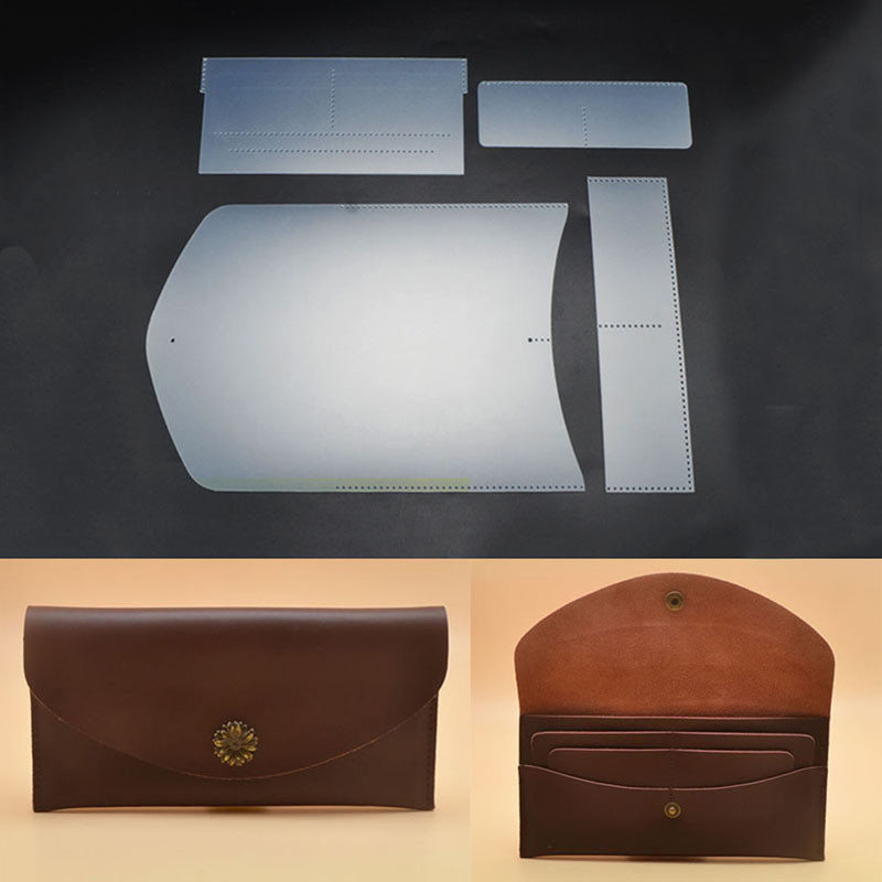 

1SET Durable PVC Leather Template Long Wallet Card bag Template Leather Craft Pattern Stencil Tools for Wallets Making