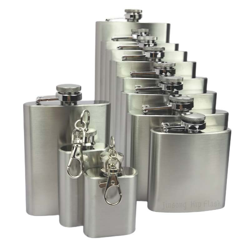1oz-12oz  18/8 stainless Steel Hip Flask with Funnel Pocket Hip Flask Alcohol Whiskey Hip Flask Scre