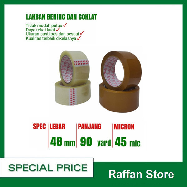 

Lakban Bening / Coklat 45 mm x 95 yard 45 micron