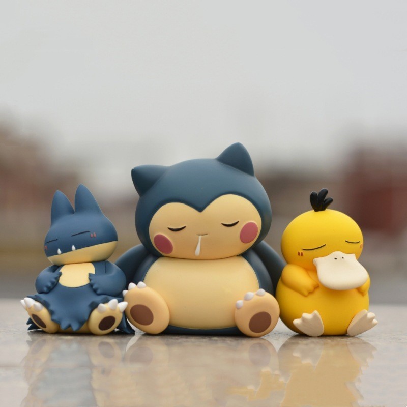 Pokemon Cute Psyduck Snorlax Gonbe Sleeping Ver. Cute Action Figure Toys 6-7cm