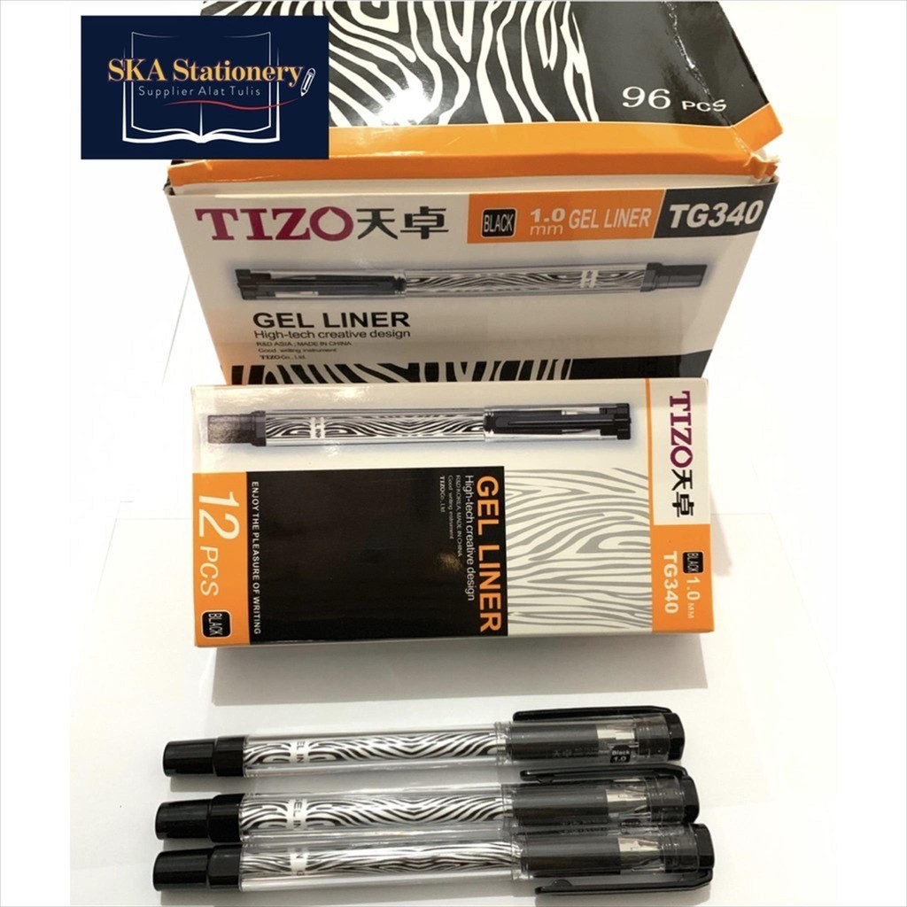 

Bolpen/Ballpoint/Pulpen/Ballpen Tizo 340 1.0 Hitam Biru (Lusin)