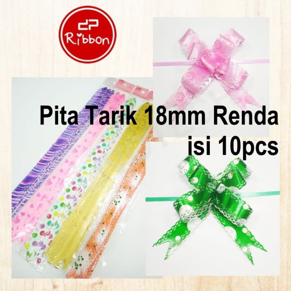 

Pita Tarik Renda - 18mm Serut Besar Hiasan Parcel Kado Souvenir GROSIR