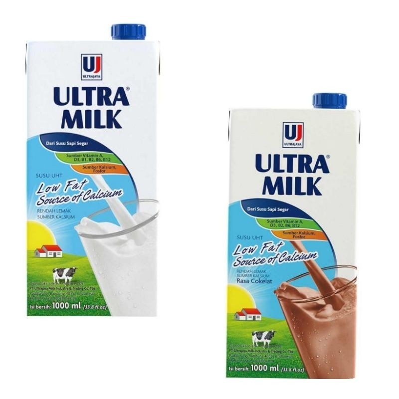 

Ultra Milk Low Fat UHT Susu Full Cream High Calcium 1 Liter Dus Paket 12 Karton Isi 24 Pcs Rasa Coklat Putih Mocca Strawberry 125 200 250 750 1000 ml